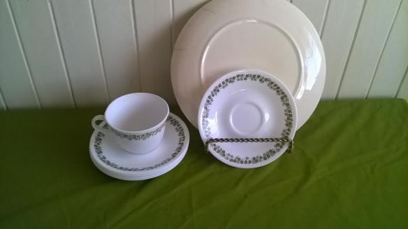 Corelle Spring Blossom Teacup and Saucers Pyrex Crazy Daisy